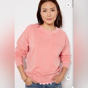 Evereve Blush Charlotte Washed Pocket Crew